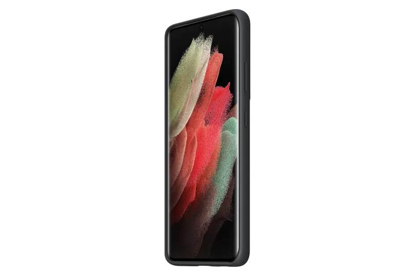 Kryt na mobil Samsung Silikónový zadný kryt pre Galaxy S21 Ultra čierny