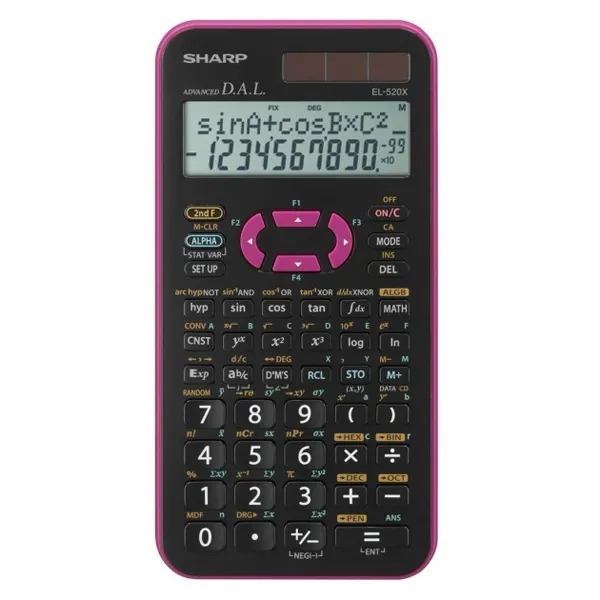 Sharp Kalkulačka EL-520XPK, čierno-ružová, vedecká