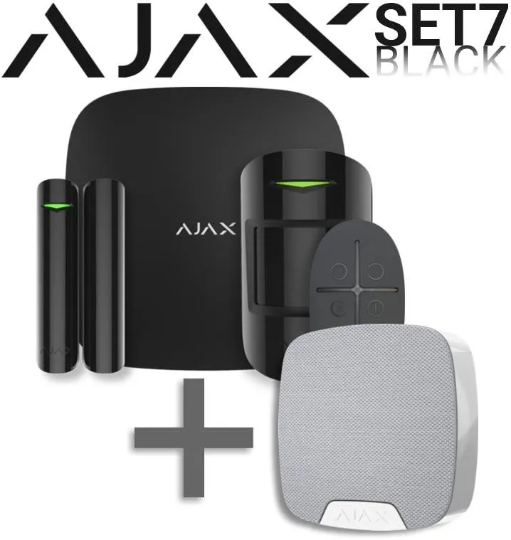 Zabezpečovací systém SET Ajax StarterKit black + Ajax HomeSiren white