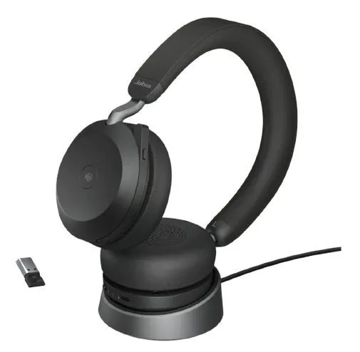 Bezdrôtové slúchadlá Jabra Evolve2 75 MS Stereo USB-A Stand Black