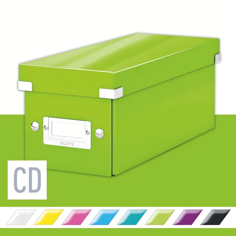 Archivačná krabica LEITZ WOW Click & Store CD 14.3 x 13.6 x 35.2 cm, zelená