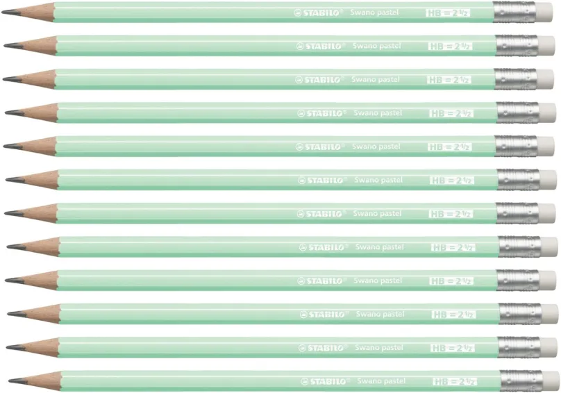 Ceruzka STABILO Swano Pastel HB zelená, šesťhranná - balenie 12 ks