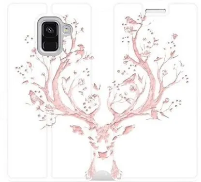 Kryt na mobil Flipové púzdro na mobil Samsung Galaxy A8 2018 - M007S Ružový jelínek