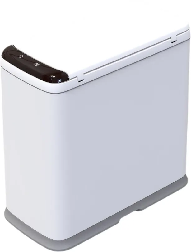 Bezdotykový odpadkový kôš iQtech Regeman 9 l, odpadkový kôš bezdotykový, hranatý, biely