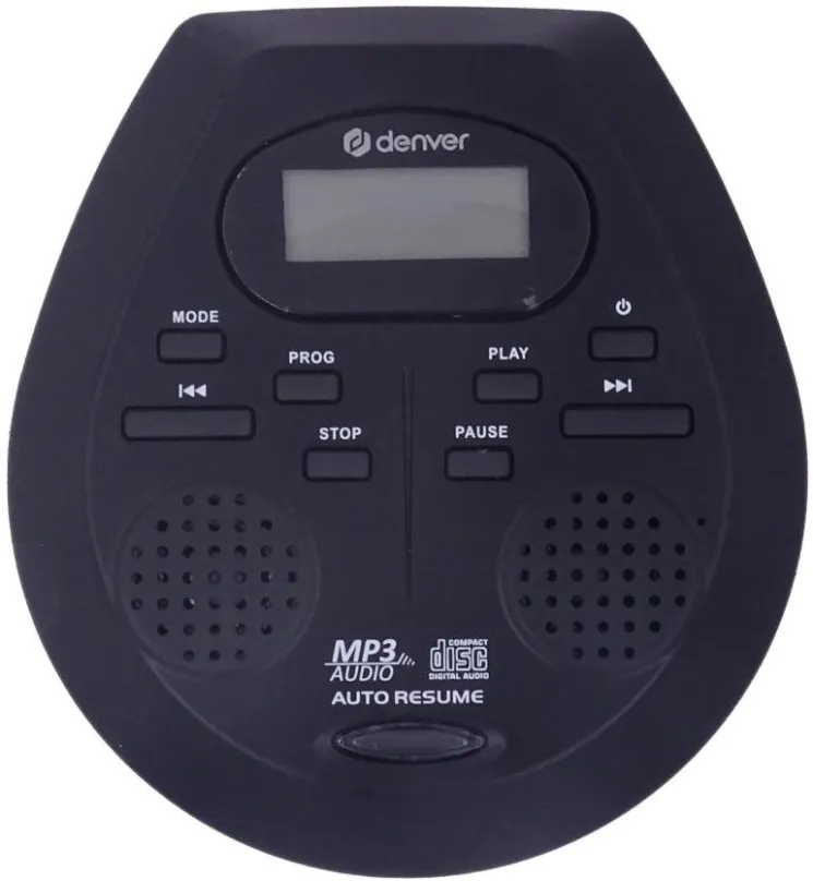 Discman Denver DMP-395B, prehrávanie CD, podpora MP3, 2 x ceruzková (AA) batéria, displej,