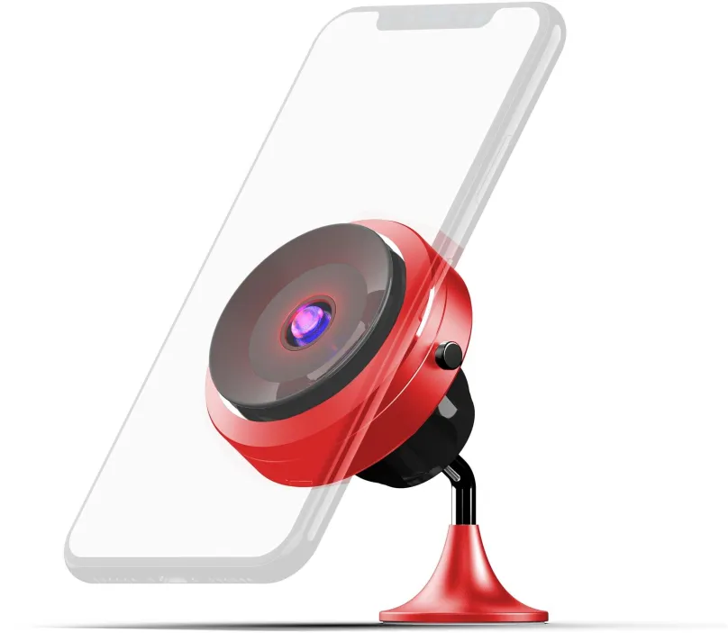 Držiak na mobilný telefón Misura MA05- Držiak mobilu s el. prísavkou a bezdrôtovým QI.03 nabíjaním - RED