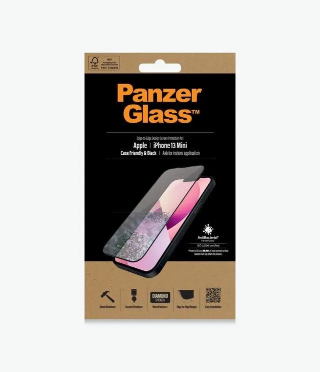 Ochranné sklo PanzerGlass Apple iPhone 13 mini, pre Apple iPhone 13 mini, zaoblenie 2.5D,