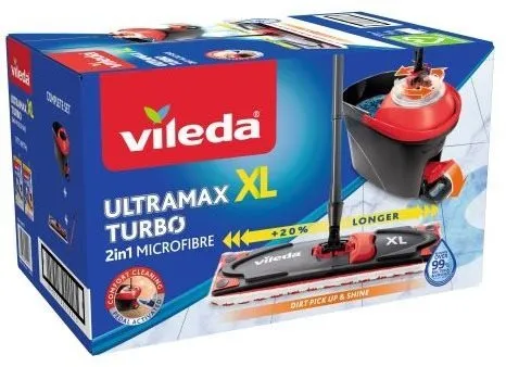 Mop VILEDA Ultramax XL Turbo, plochý o veľkosti XL, pre všetky typy tvrdých podláh, s ro