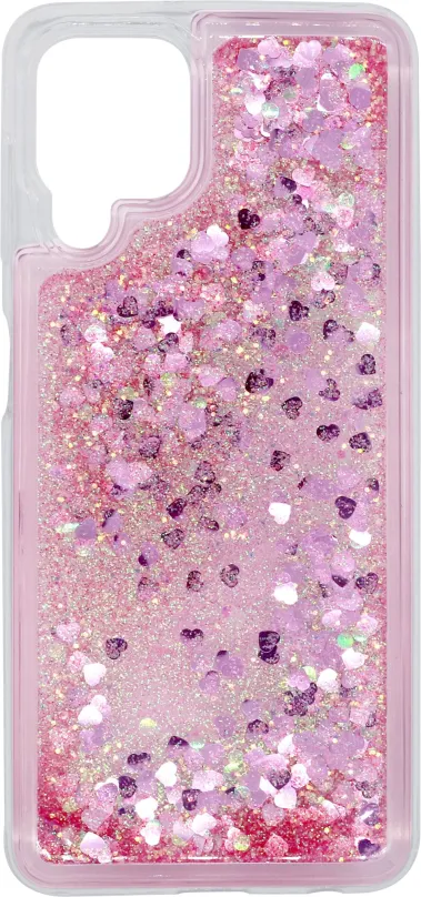 Kryt na mobil iWill Glitter Liquid Heart Case pre Samsung Galaxy A22 Pink