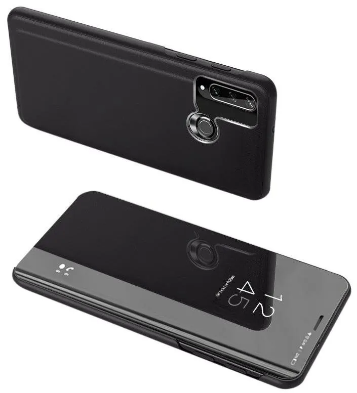 Puzdro na mobil Clear View knižkové puzdro na Huawei Y6p, čierne