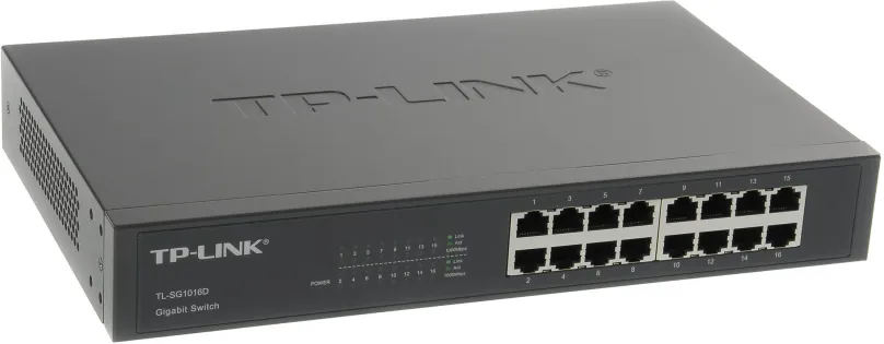 Switch TP-Link TL-SG1016D, desktop, 16x RJ-45, prenosová rýchlosť LAN portov 1 Gbit, rozme