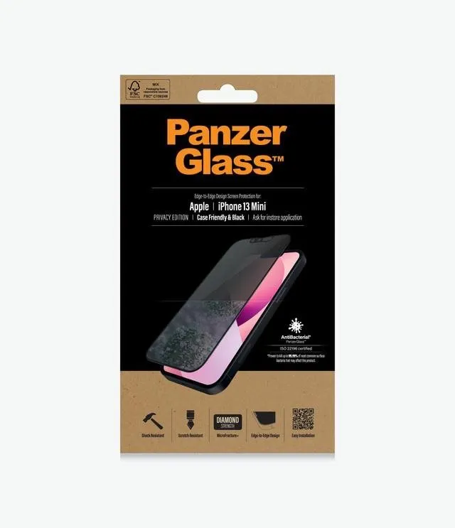 Ochranné sklo PanzerGlass Privacy Apple iPhone 13 mini, pre Apple iPhone 13 mini, zaobleni