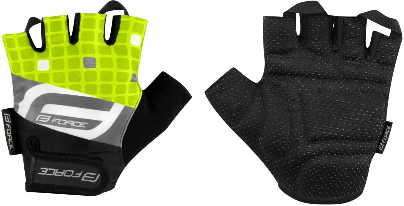 Rukavice na bicykel Force SQUARE, fluo XS