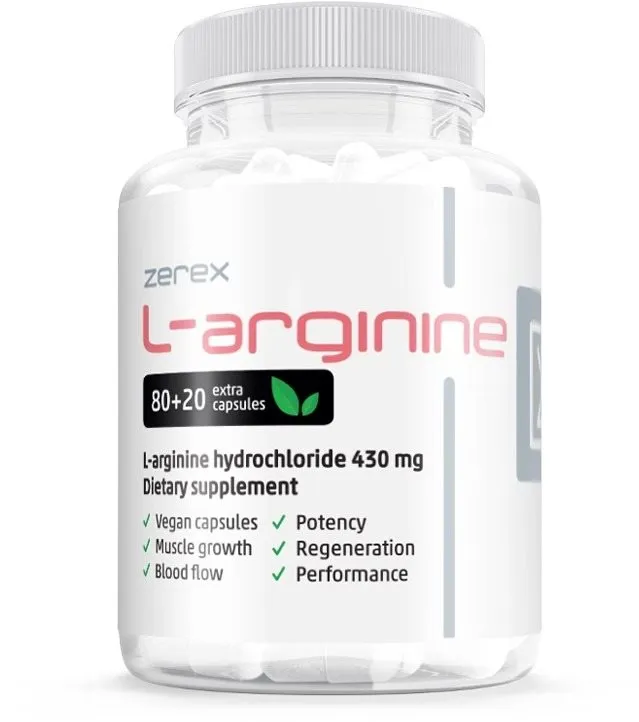 Aminokyseliny Zerex L-arginín, 100 kapsúl