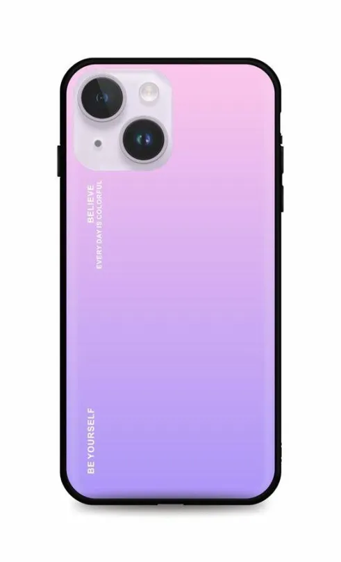 Kryt na mobil TopQ Kryt LUXURY iPhone 14 pevný dúhový ružový 82495