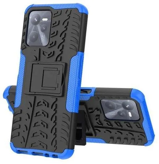 Kryt na mobil TopQ Kryt Realme C35 odolný modrý 74383, pre Realme C35, materiál guma a pla