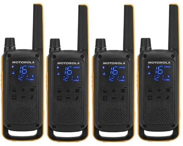 Vysielačky Motorola TLKR T82 Extreme, Quadpack, žltá/čierna