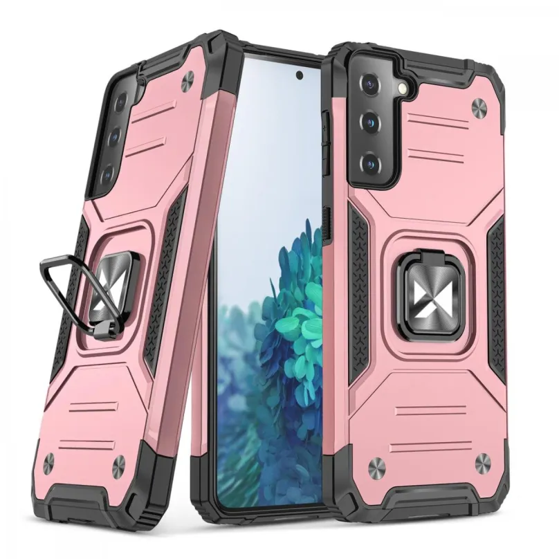 Kryt na mobil Ring Armor plastový kryt na Samsung Galaxy S22, ružový