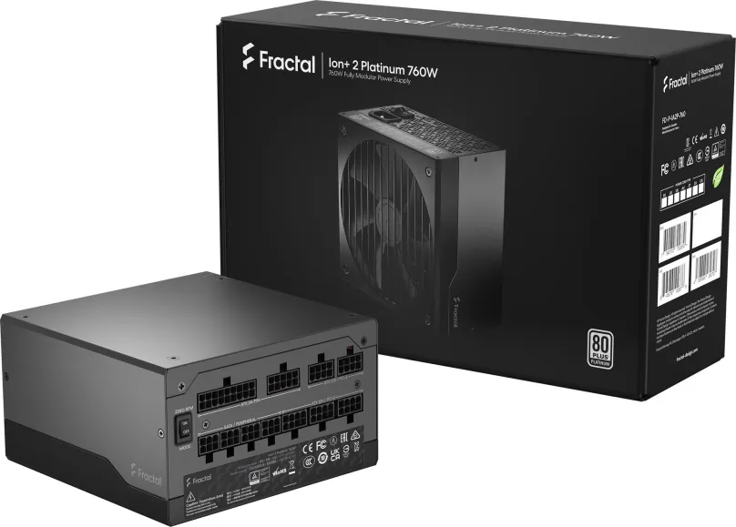 Počítačový zdroj Fractal Design Ion+ 2 Platinum 760W, 760W, ATX, 80 PLUS Platinum, účinnos