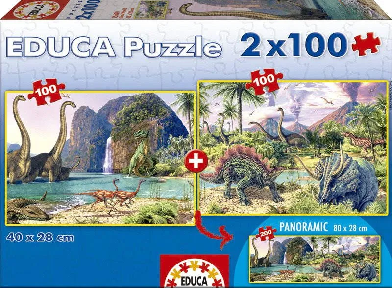 Puzzle Svet dinosaurov 2v1