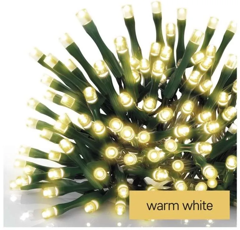 Vianočná reťaz EMOS LED vianočná reťaz, 4 m, vonkajšia aj vnútorná, teplá biela, časovač