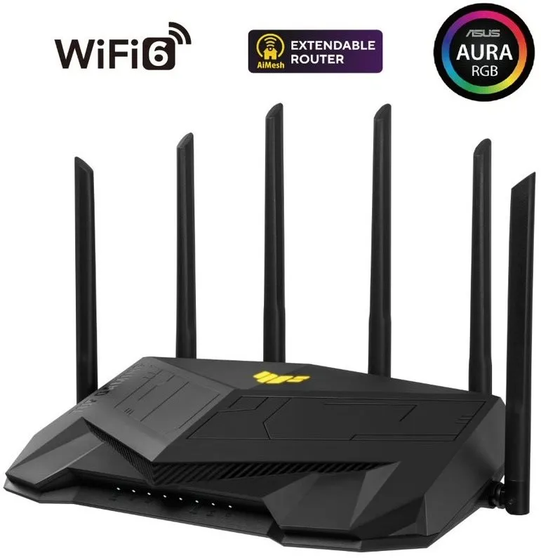 WiFi router ASUS TUF-AX6000, s WiFi 6, 802.11s/b/g/ac/ax až 6000 Mb/s, dual-band (2.4 GHz
