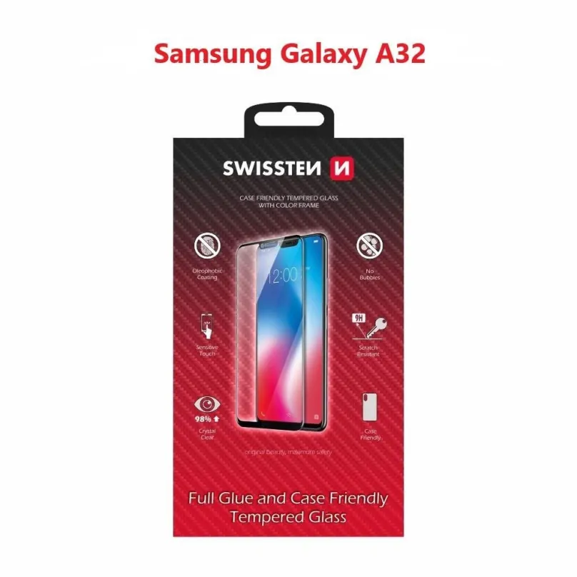 Ochranné sklo Swissten Case Friendly pre Samsung Galaxy A32 čierne
