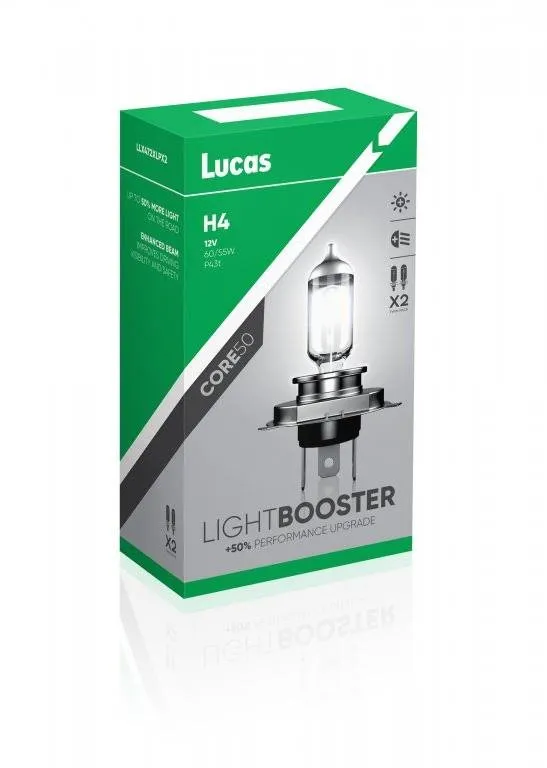 Autožiarovka Lucas LightBooster H4 12V 60/55W +50% sada 2ks