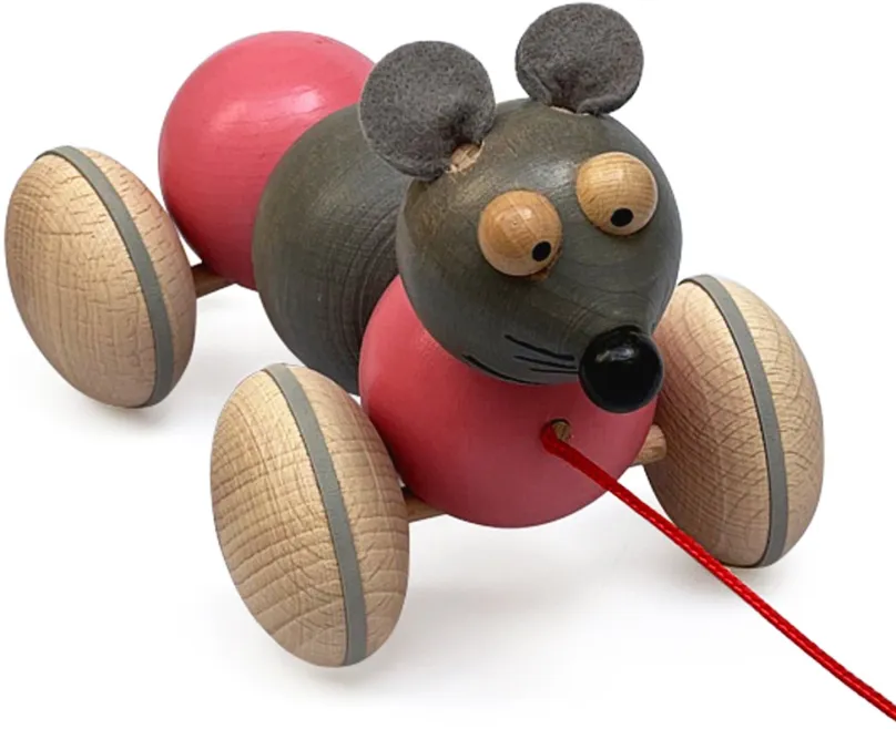 Ťahacia hračka Ulanik Húsenica Myš na povrázku