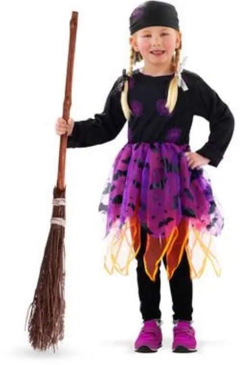 Kostým Detský Kostým Čarodejnica 3-5 rokov - Halloween - vel.S - (98 - 116 cm)