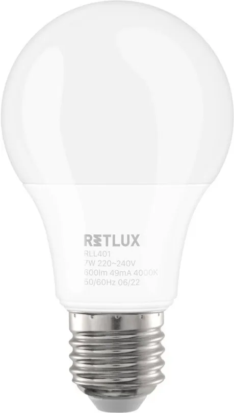 LED žiarovka RETLUX RLL 401 A60 E27 bulb 7W CW