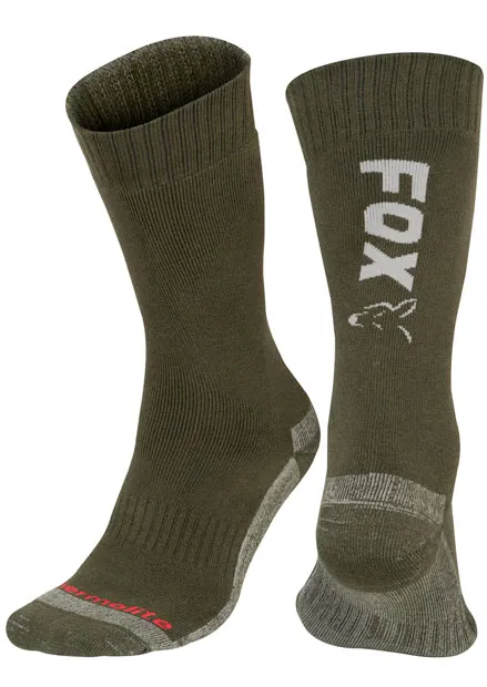 FOX Ponožky Green/Silver Thermolite Long Sock 40-43