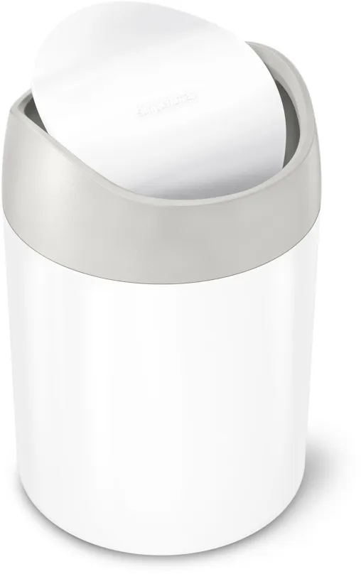 Simplehuman Mini odpadkový kôš na stôl, 1,5 l, biela oceľ, CW2079