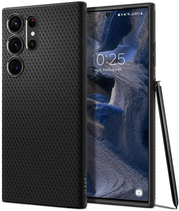 Kryt na mobil Spigen Liquid Air Black Samsung Galaxy S23 Ultra, pre Samsung Galaxy S23 Ult