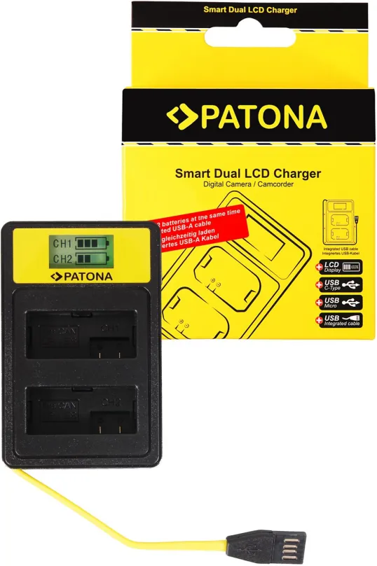 Nabíjačka akumulátorov Paton pre Dual Canon LP-E8 s LCD, USB