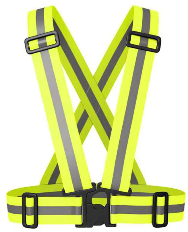 Reflexná vesta RT-VEST-X05, elastická, športová, nastaviteľné popruhy, zapínanie na pracku, žltá