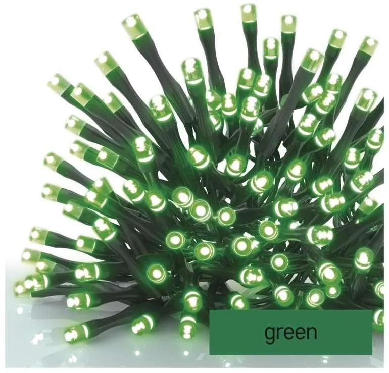 Svetelná reťaz EMOS Standard LED spojovacia vianočná reťaz, 10 m, vonkajšia aj vnútorná, zelená