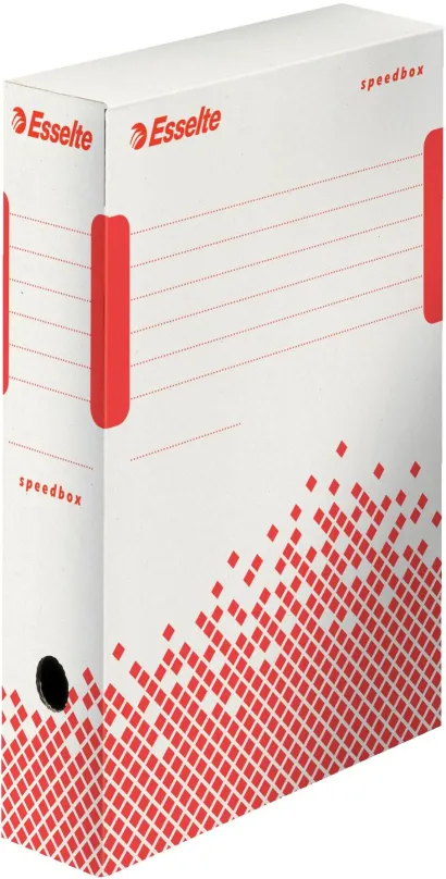 Archivačná krabica ESSELTE Speedbox, 8 x 25 x 35 cm, bielo-červená