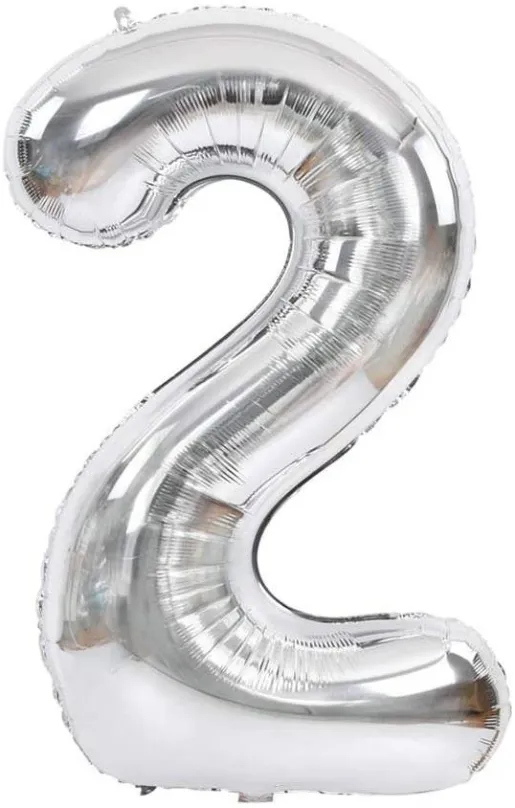 Balóniky Atomia fóliový balón narodeninové číslo 2, strieborný 46 cm