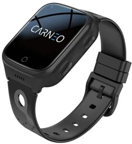 Chytré hodinky CARNEO GuardKid+ 4G Platinum black, s ovládaním v češtine, IPS displej, GPS