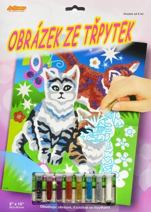 ARTLOVER Obrázok z trblietok Mačky 20x25cm