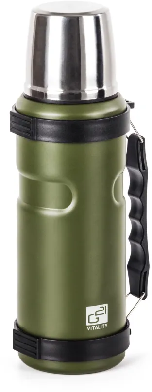 Termoska G21 Termofľaša na pitie, 1000 ml, khaki zelená s rukoväťou