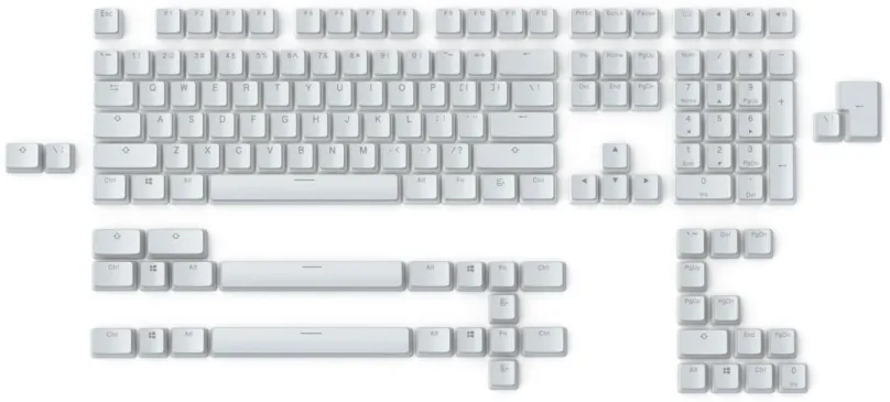 Náhradné klávesy Glorious PC Gaming Race Aura Keycaps v2 biele