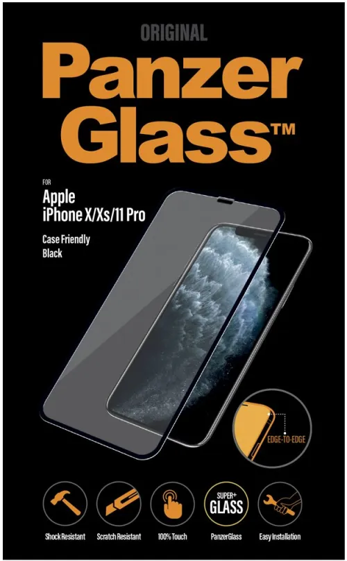 Ochranné sklo PanzerGlass Edge-to-Edge pre Apple iPhone X / Xs / 11 Pro čierne