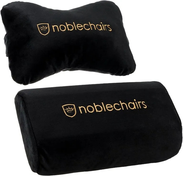 Bedrová opierka Noblechairs Cushion Set pre stoličky EPIC/ICON/HERO, čierna/zlatá