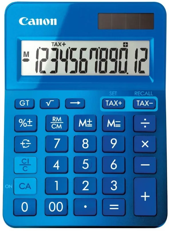 Kalkulačka CANON LS-123K modrá, stolné, solárne aj batériové napájanie, 12miestny 1riadkov