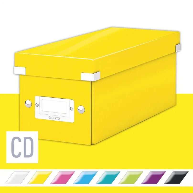 Archivačná krabica LEITZ WOW Click & Store CD 14.3 x 13.6 x 35.2 cm, žltá