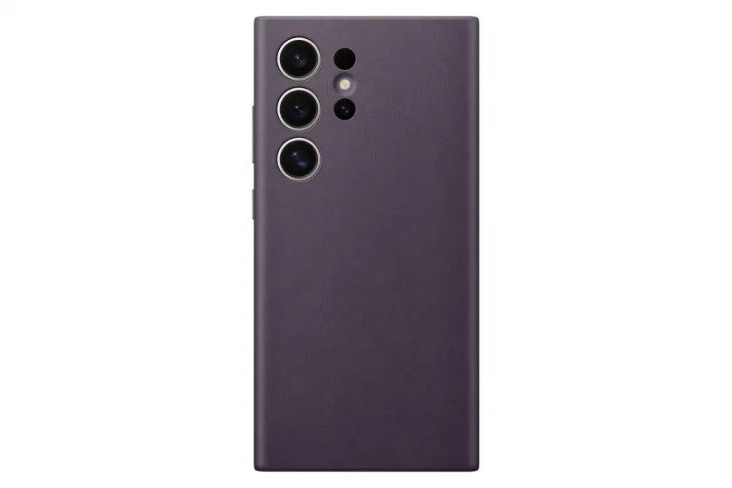 Kryt na mobil Samsung Galaxy S24 Ultra Zadný kryt z vegánskej kože Dark Violet