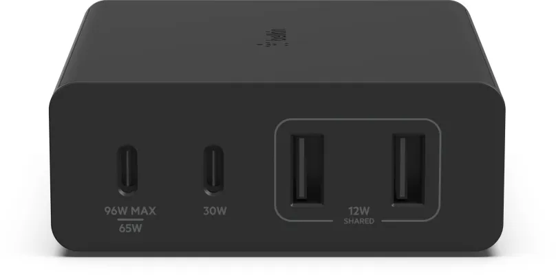 Nabíjačka do siete Belkin Boost Charge PRO 108W 4-Ports USB GaN Desktop Charger (Dual C and Dual A) a 2m Cord, Black