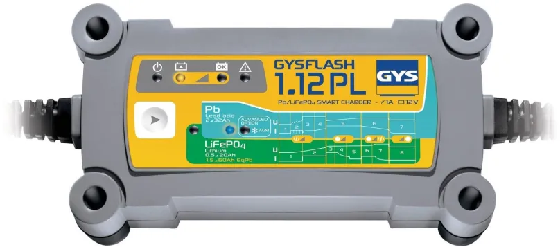 Nabíjačka autobatérií GYS Gysflash 1.12 PL, olovené a lítiové akumulátory 12 V, 2-32 Ah, Lítiové 0.5-20 Ah, 1 A